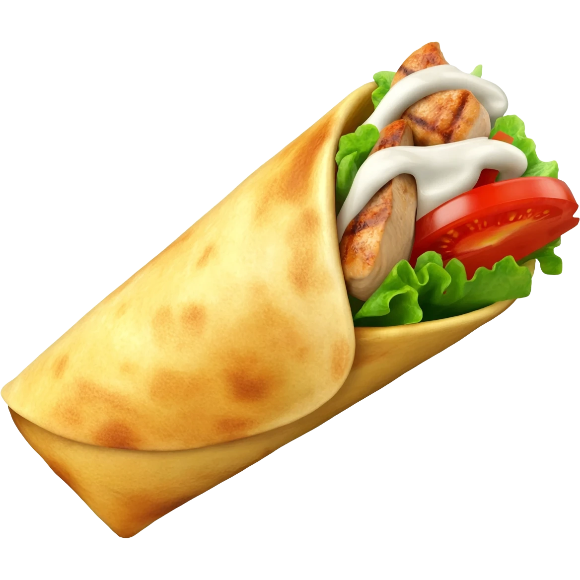 a shawarma that is dripping with sauce twitter emoji style emoji