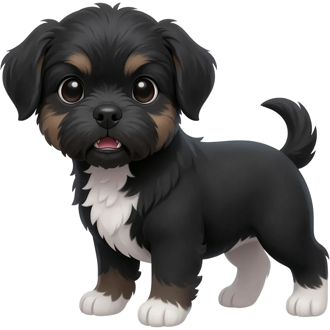 Little black lasa apso puppy with slight overbite emoji