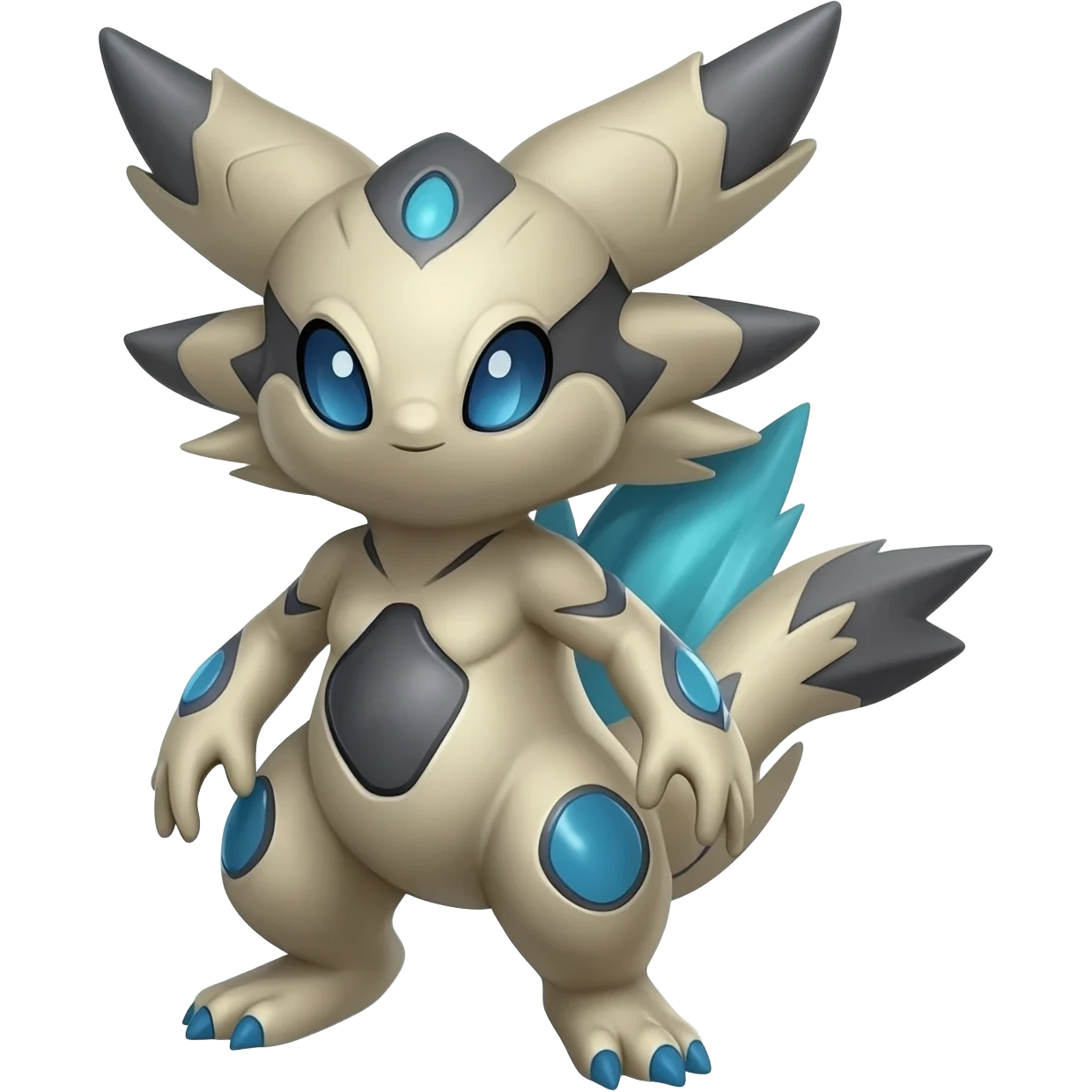 Meloetta-Garurumon-Pokémon-Digimon-Fakémon-fusion-hybrid-creature emoji