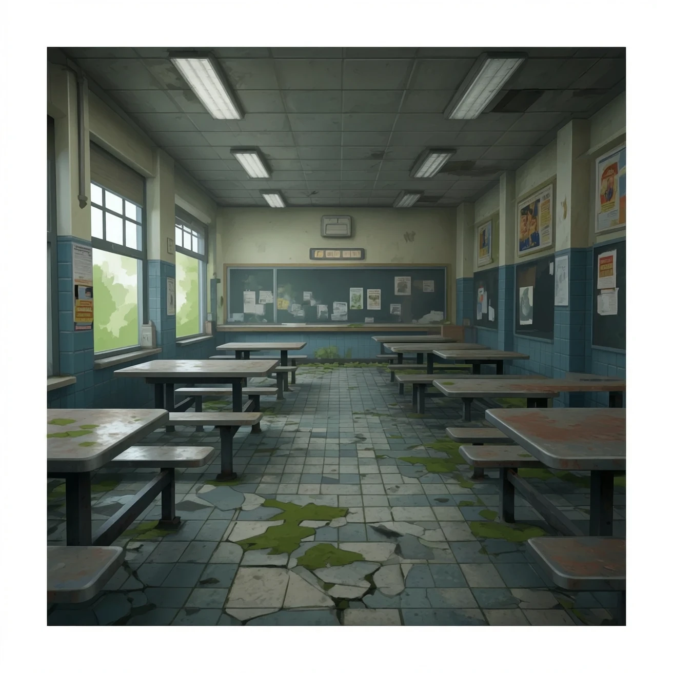 School Cafeteria Broked down emoji