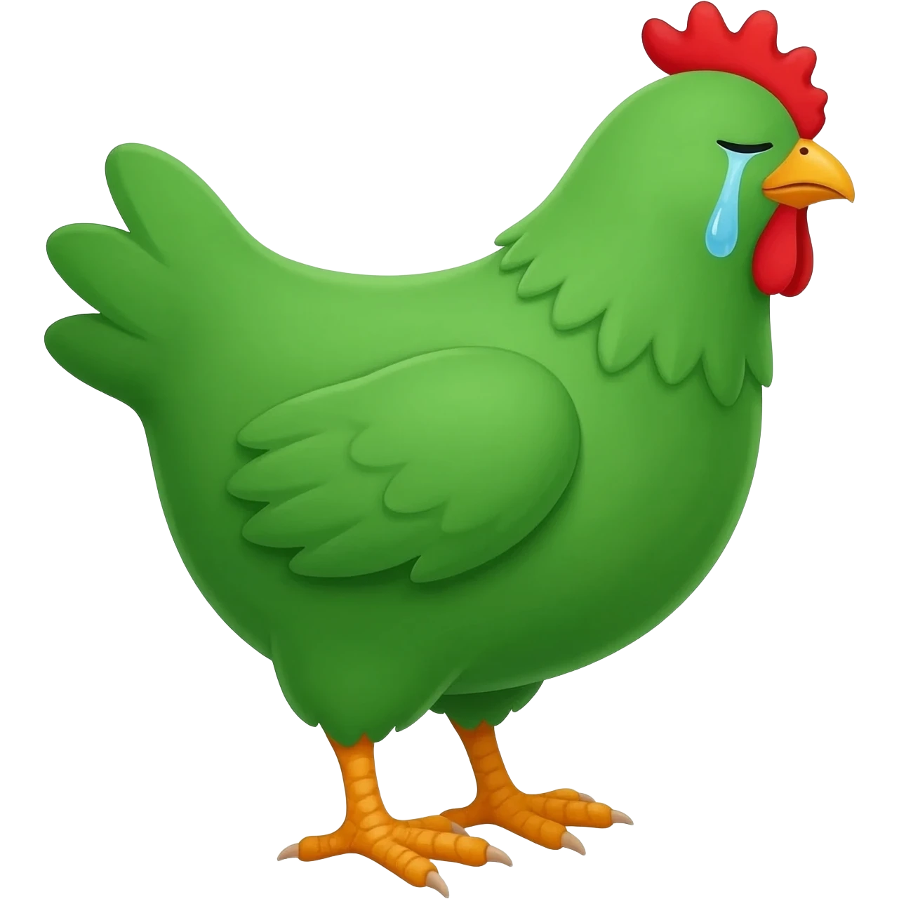 green chicken crying emoji