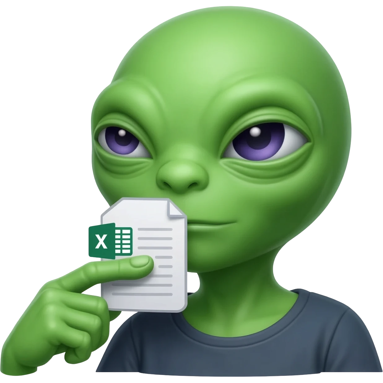 E.T. The Extra-Terrestrial from the movie eating an Excel file icon emoji