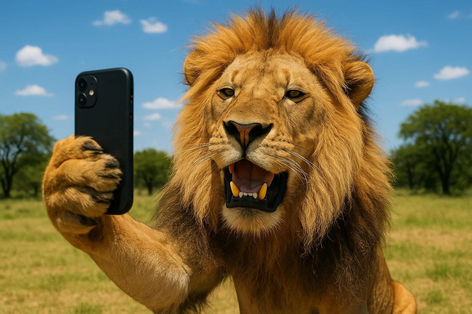 Selfie lion emoji