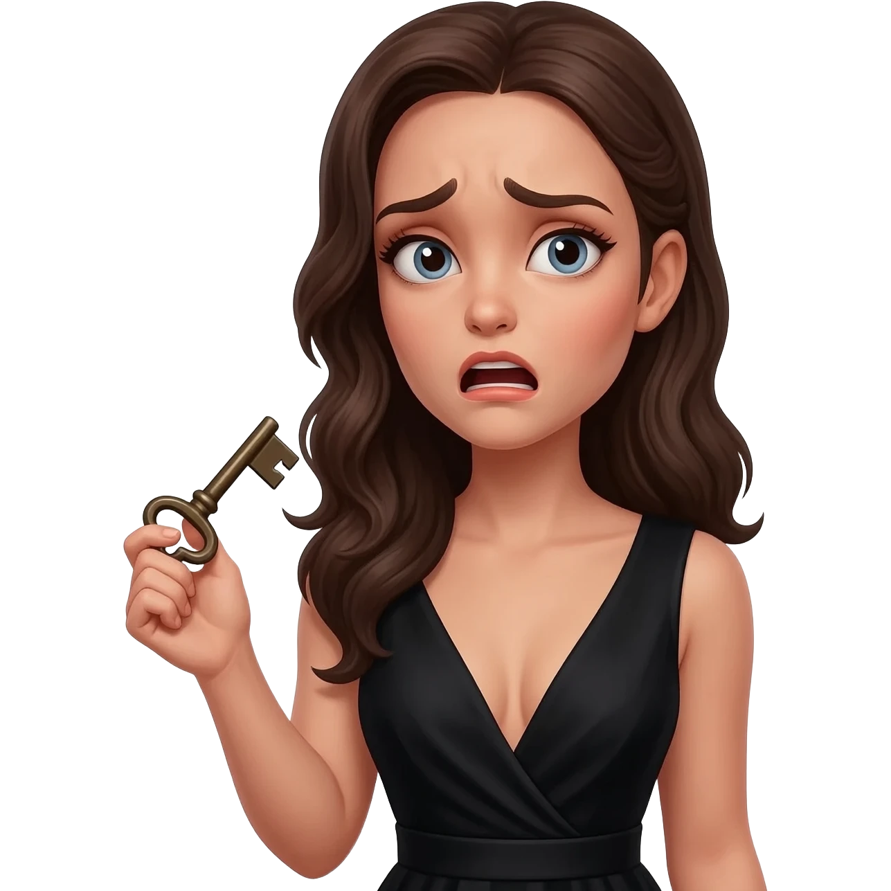 pretty model suspecting something emoji