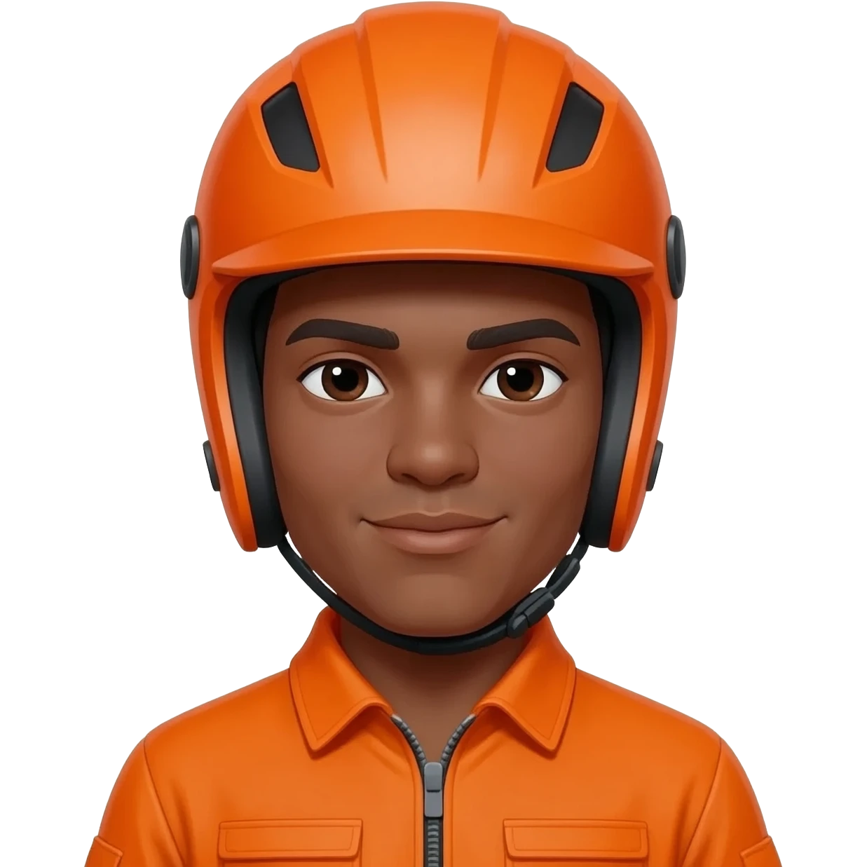 Casco naranja, overol naranja piel morena emoji