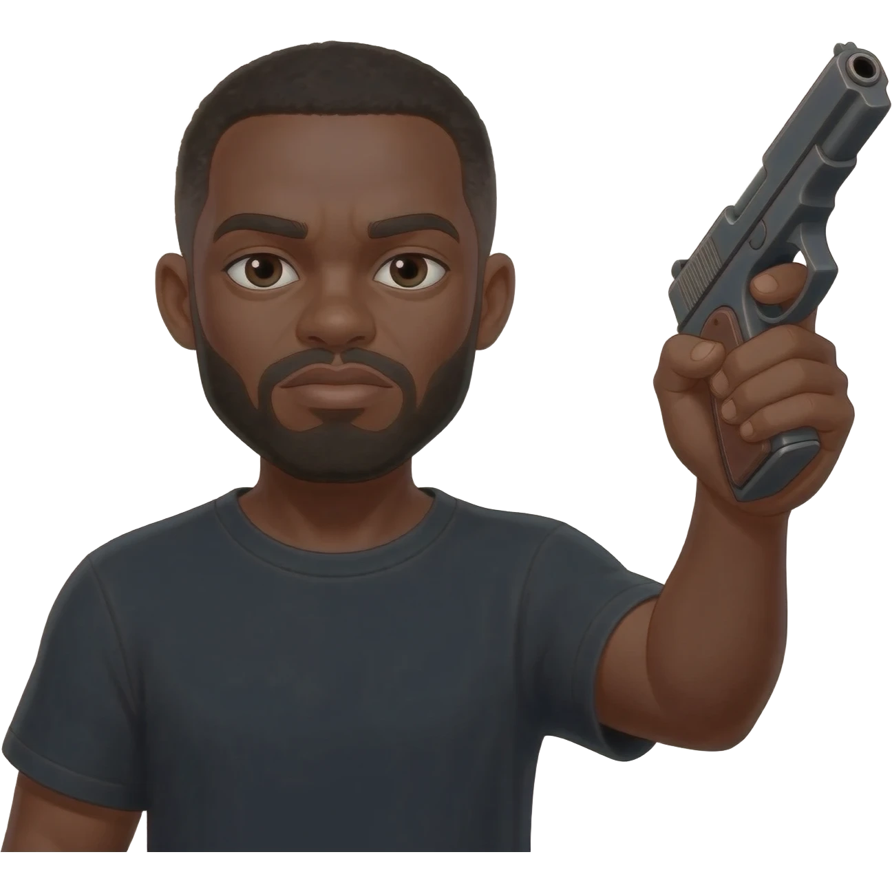 Dangerous black man with a gun emoji