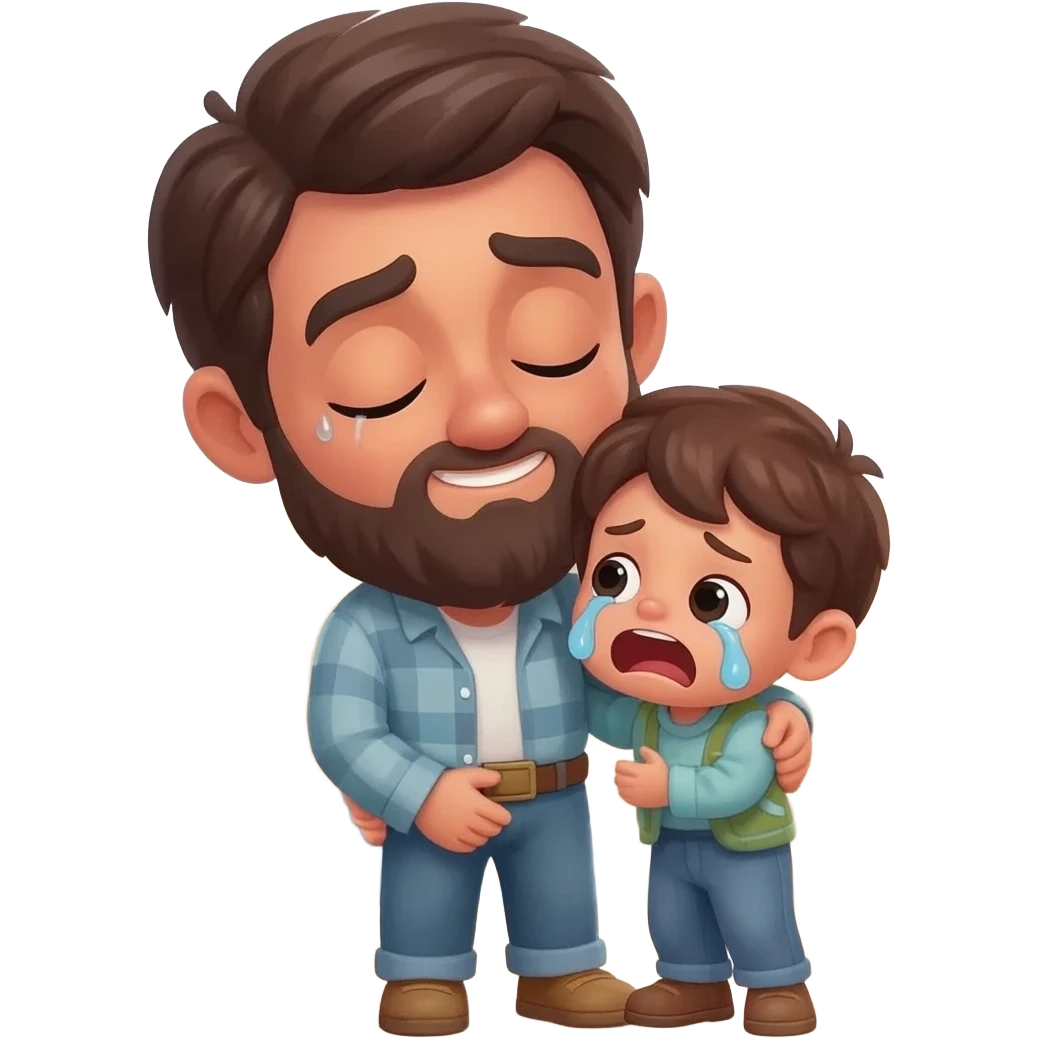 нарисуй как отец обнимет с любовью и слезами  сына возростом 20-24  года во весь рост  ,  времена древнего иерусалима emoji