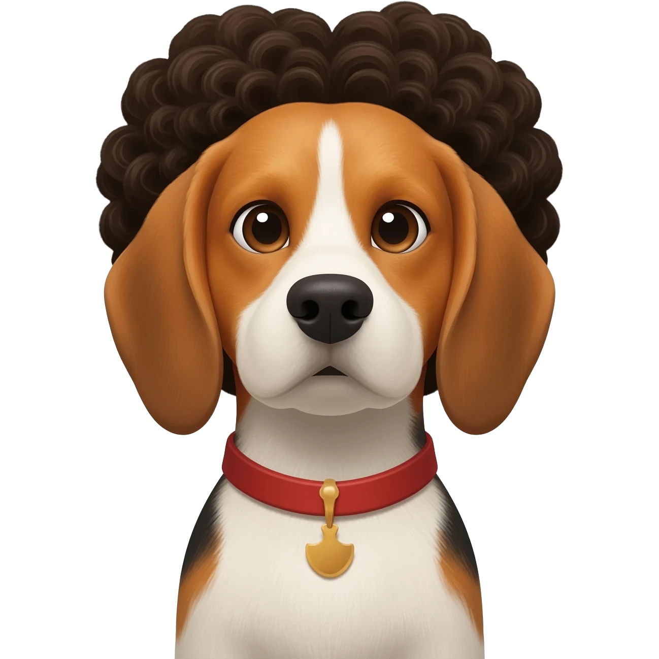 course femme metisse avec un beagles emoji
