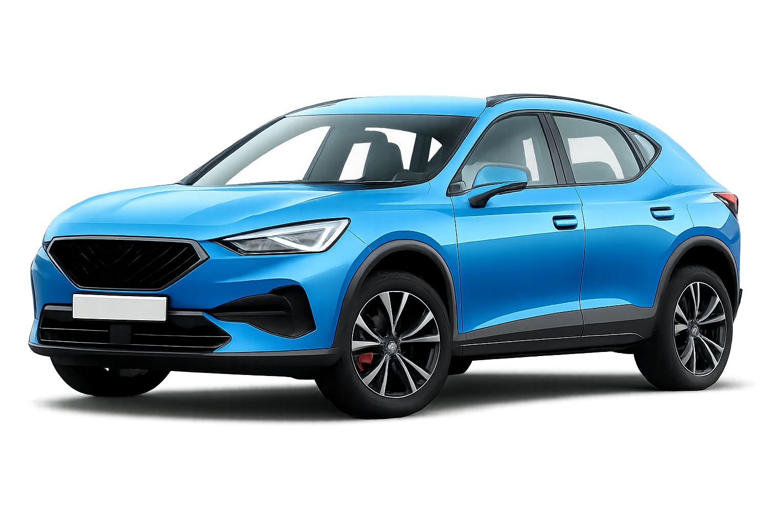 Make the navy blue car color brighter by +10. Keep the background transparent and the logo removed. Maintain the style and details of the original image. emoji