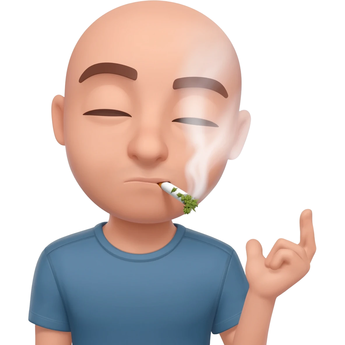 Smoking weed and get real high emoji
