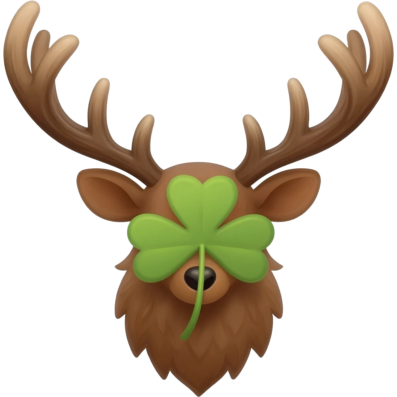 Elchkopf mit einem Glücksklee emoji