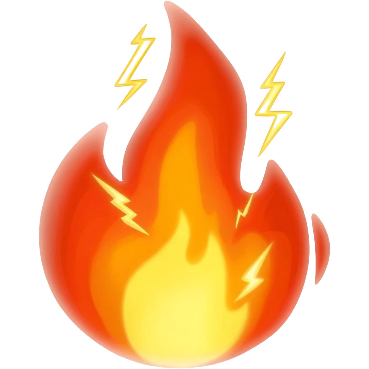 fire behind lightning emoji