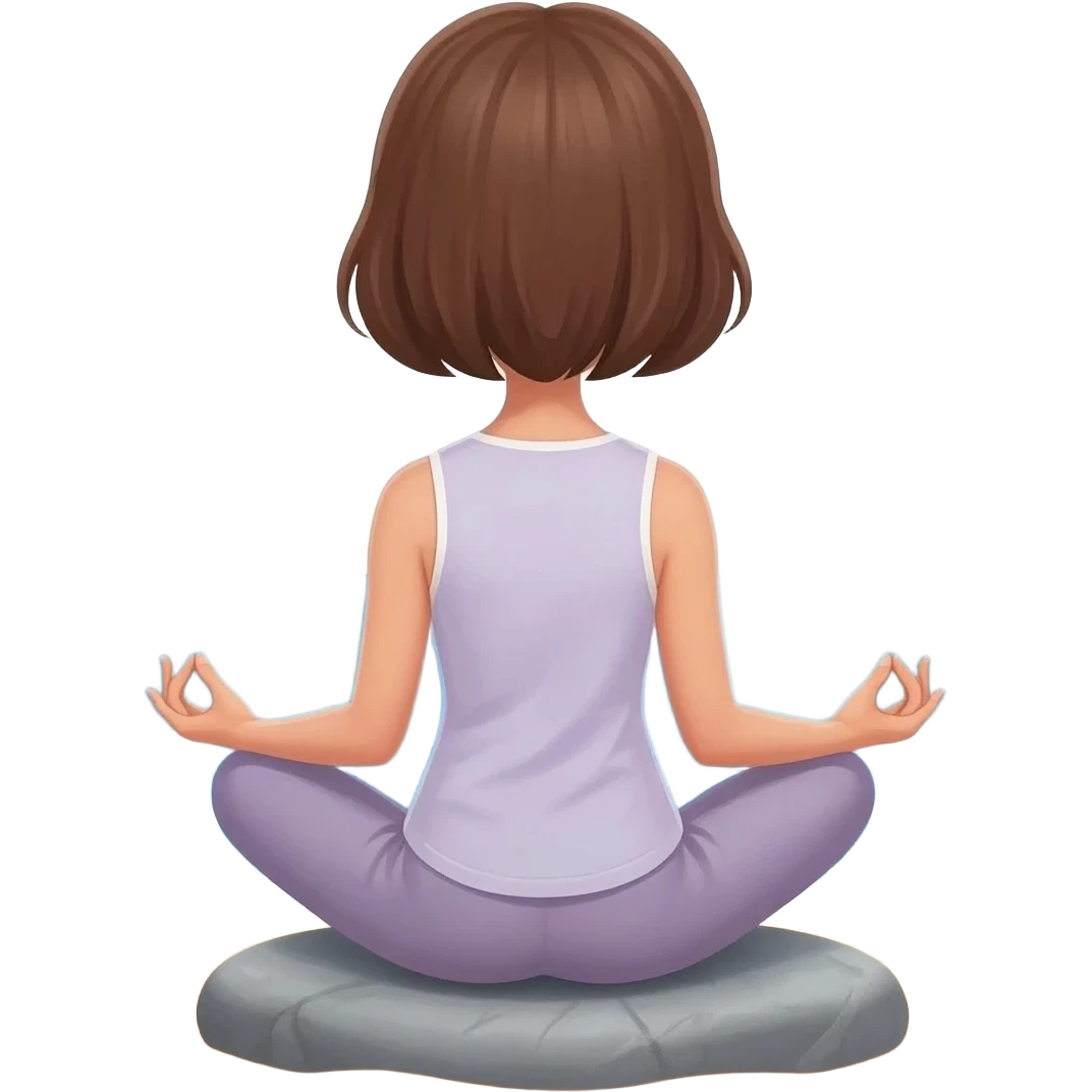 femme position lotus face à la mer emoji