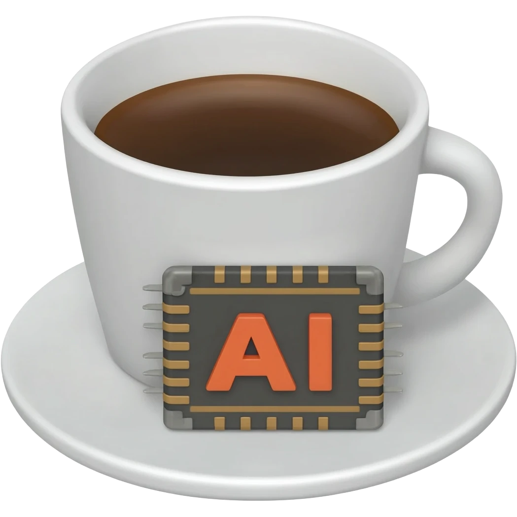 powered by coffee and ai emoji