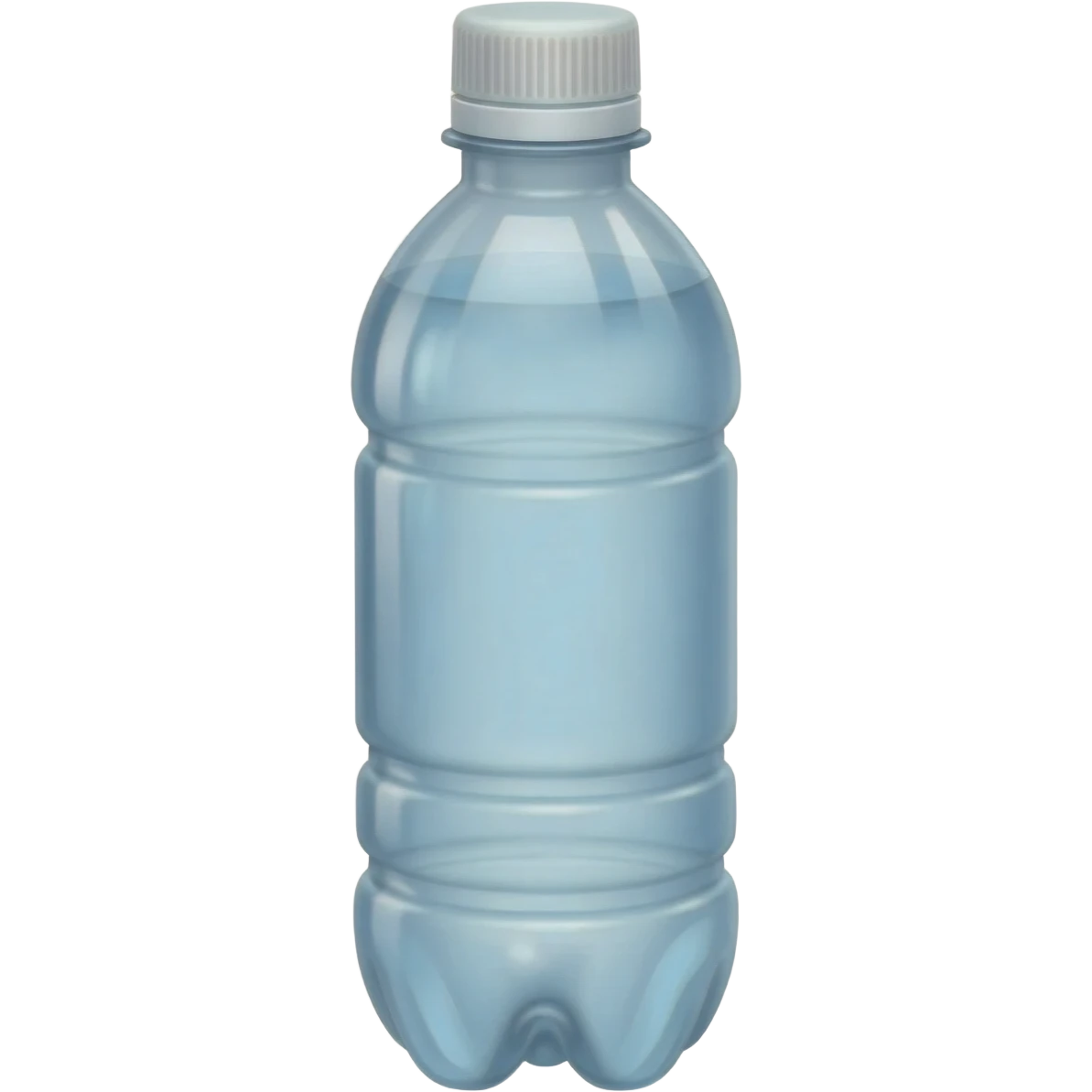 aesthetic clear water in tall clear full plastic drink bottle with white lid realistic soft textures emoji