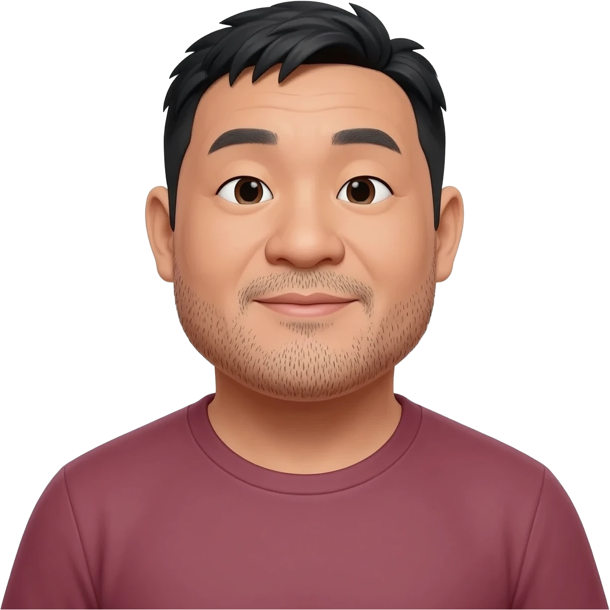 fat asian man with stubbles bold and small eyes emoji