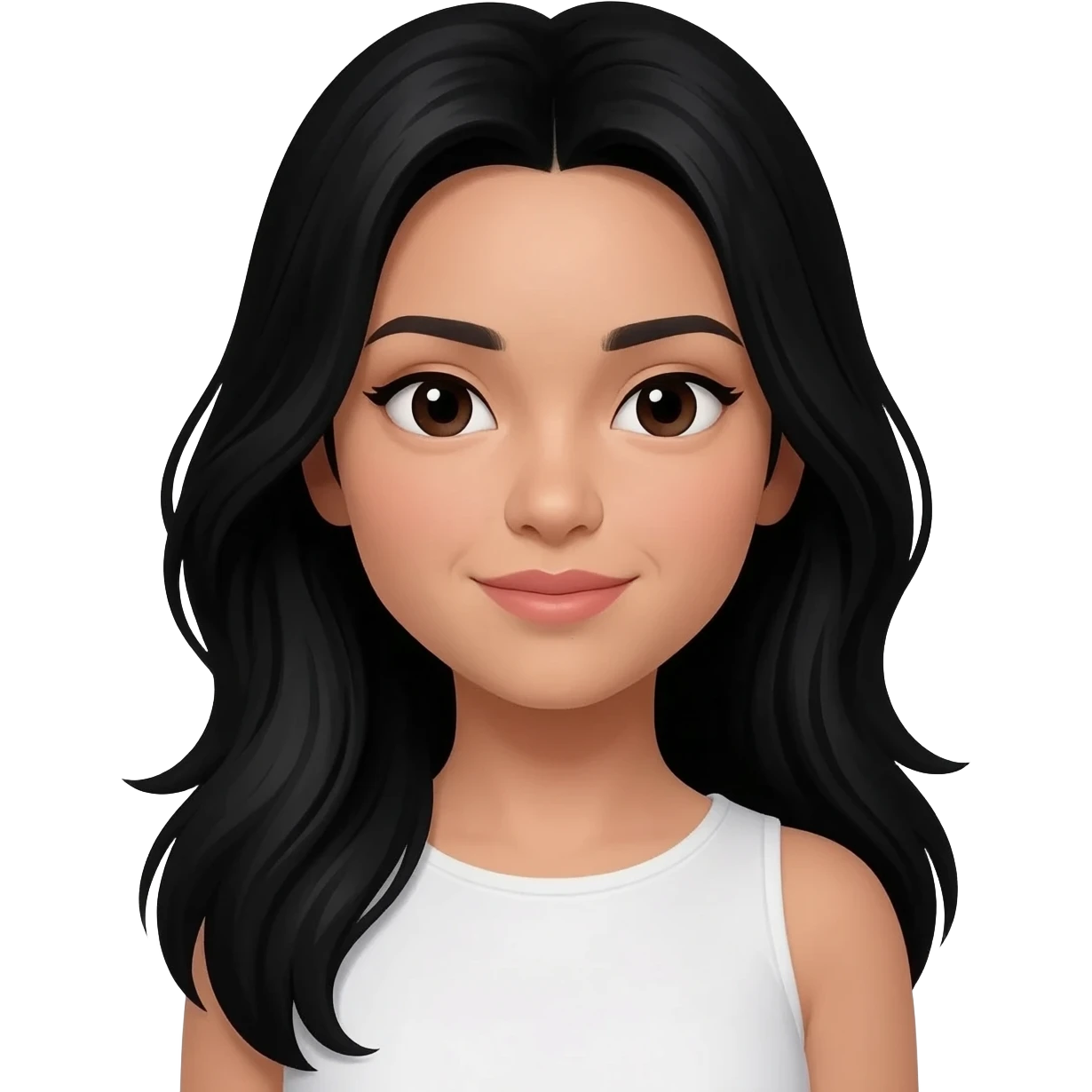 Uzun siyah kadın saçı emoji