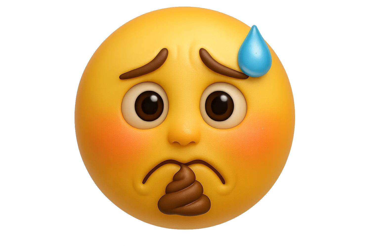 emoji stile iphone che riguarda l'argomento "stipsi/andrò al bagno oggi?", iperrealistico 4k emoji