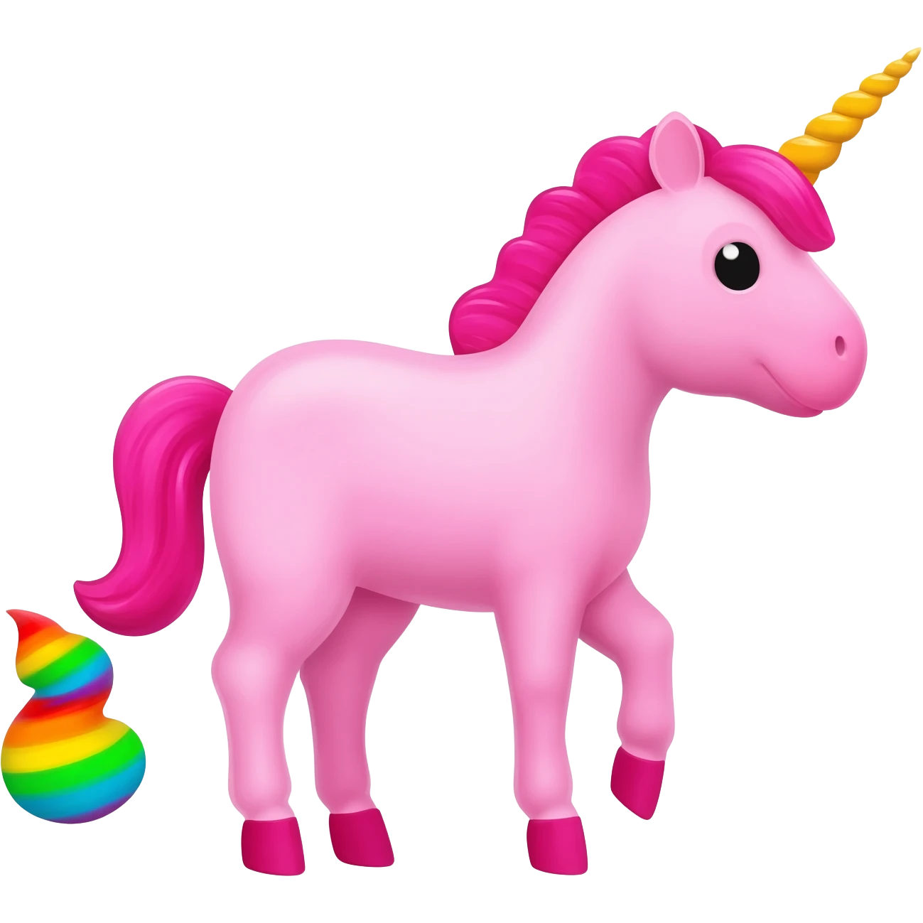 růžový jednorožec, který sere duhu emoji