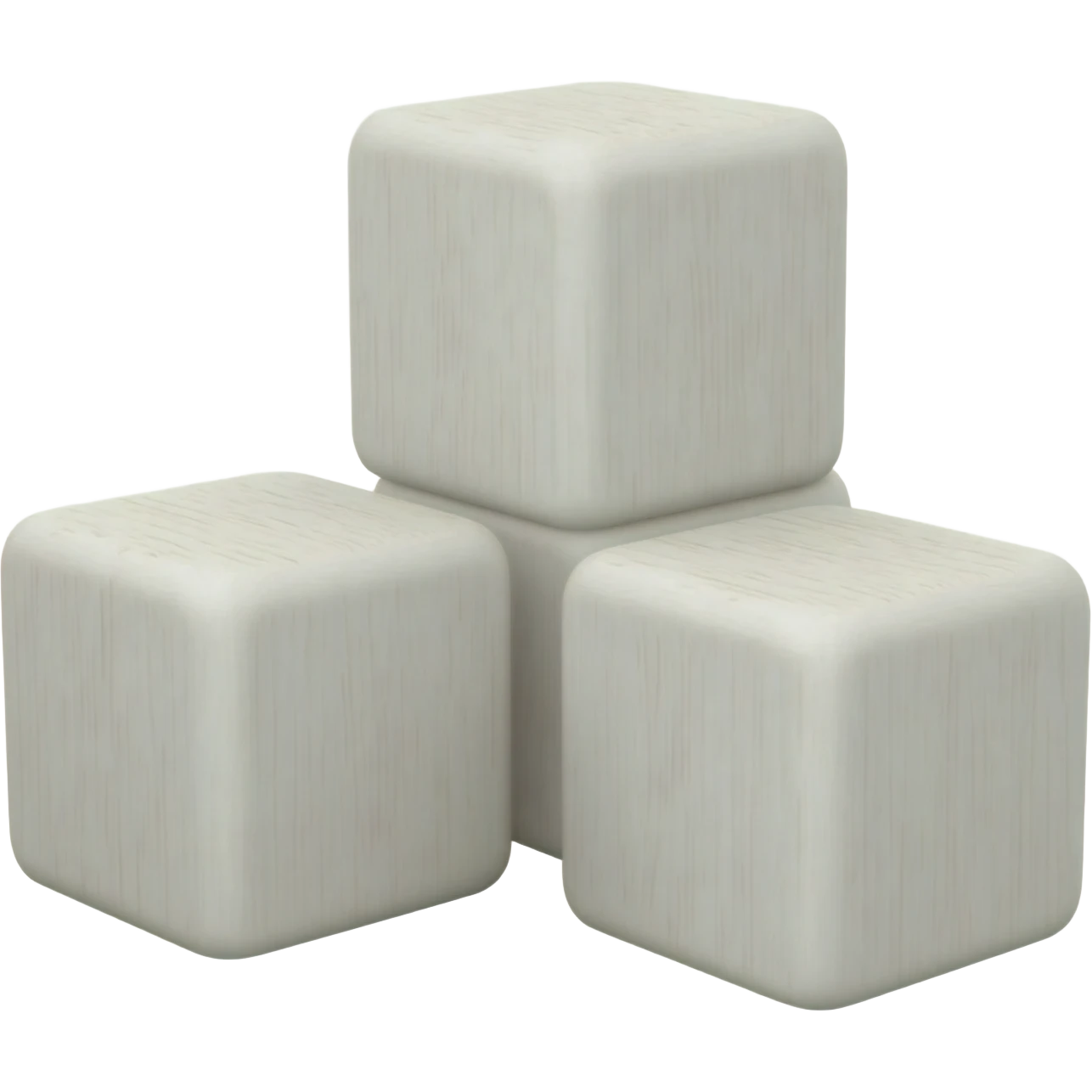 3 white wooden toy blocks emoji