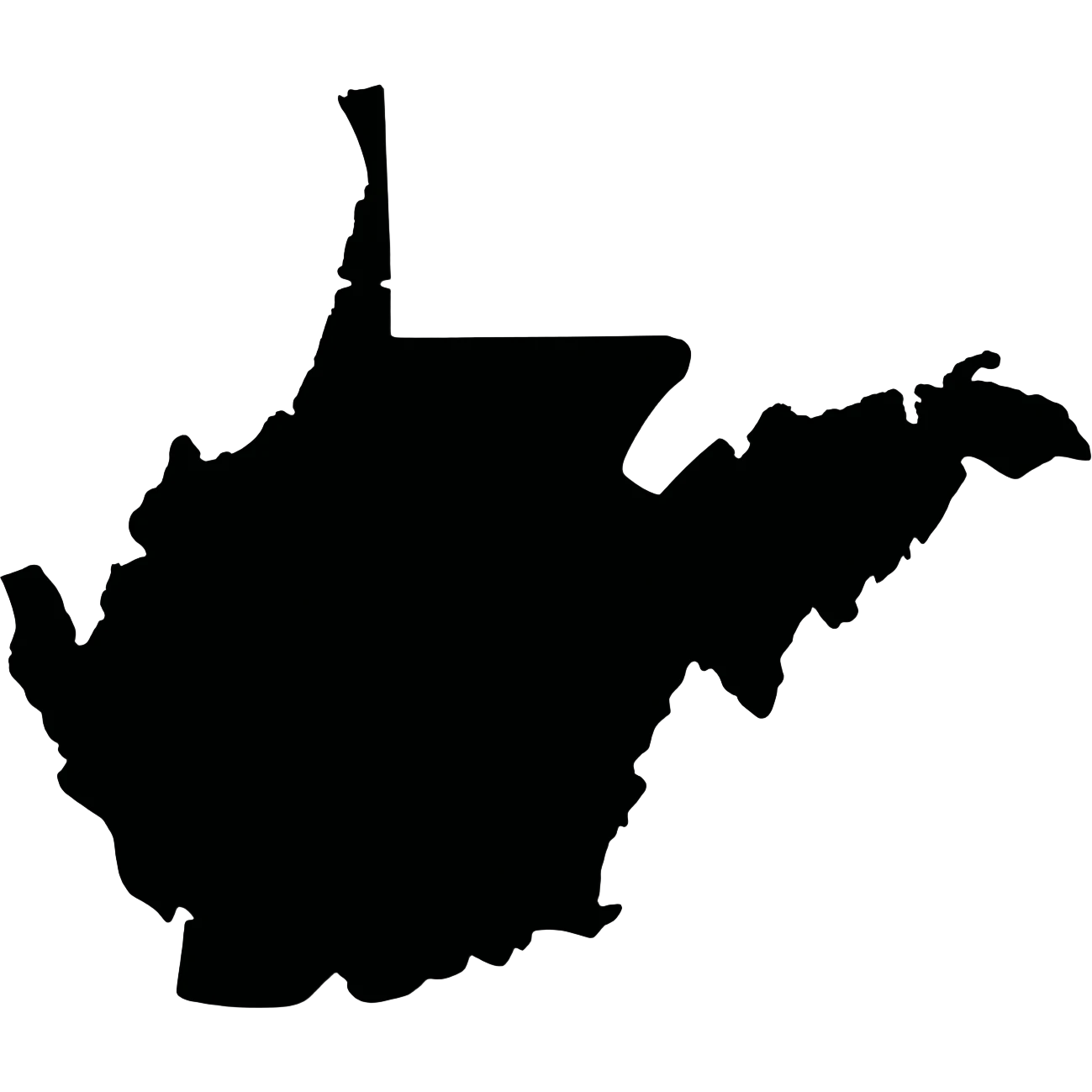 shape of west virginia state all black emoji