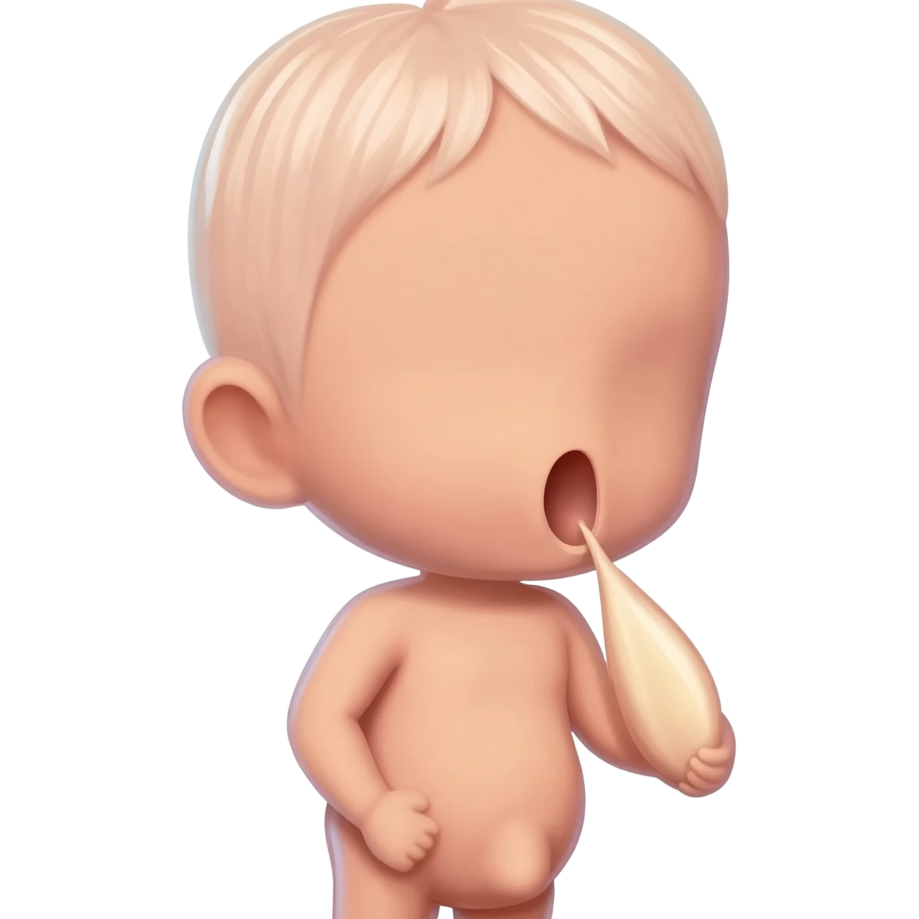 Naked little girl kid putting into her pussy (private part) an doll emoji