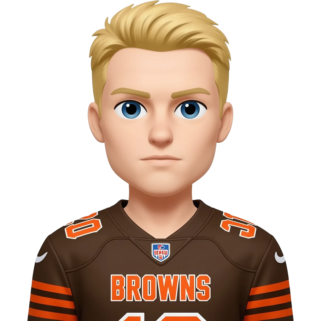 Browns fan with short blonde hair emoji