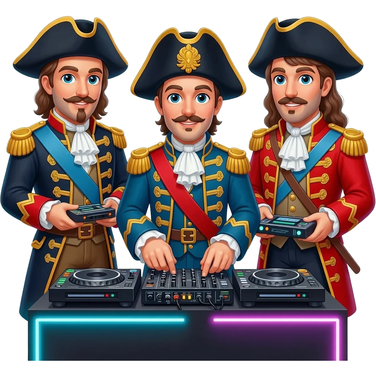 three musketeers but they’re djs emoji