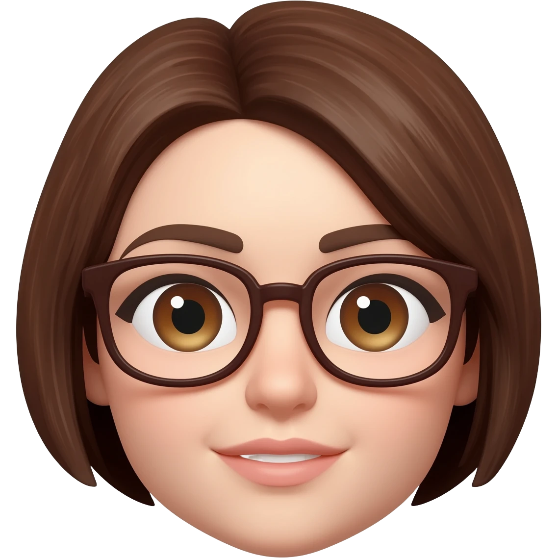 Female short brown  hair glasses emoji