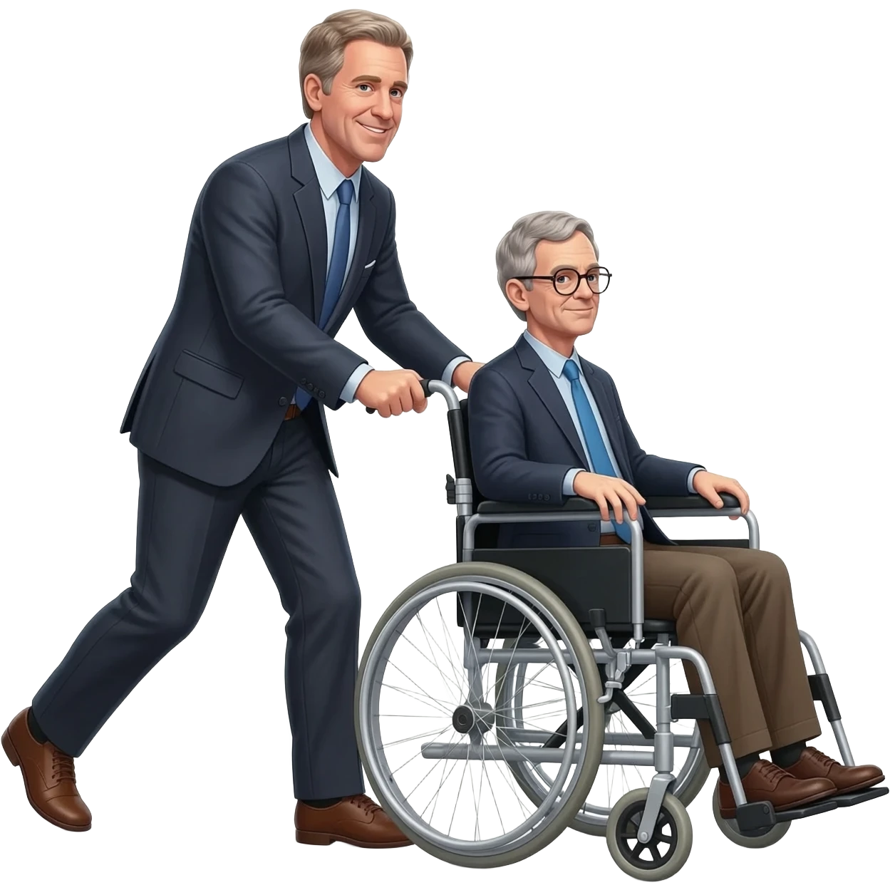 Jeffery Epstein pushing Stephen hawking in his wheelchair onto his island emoji