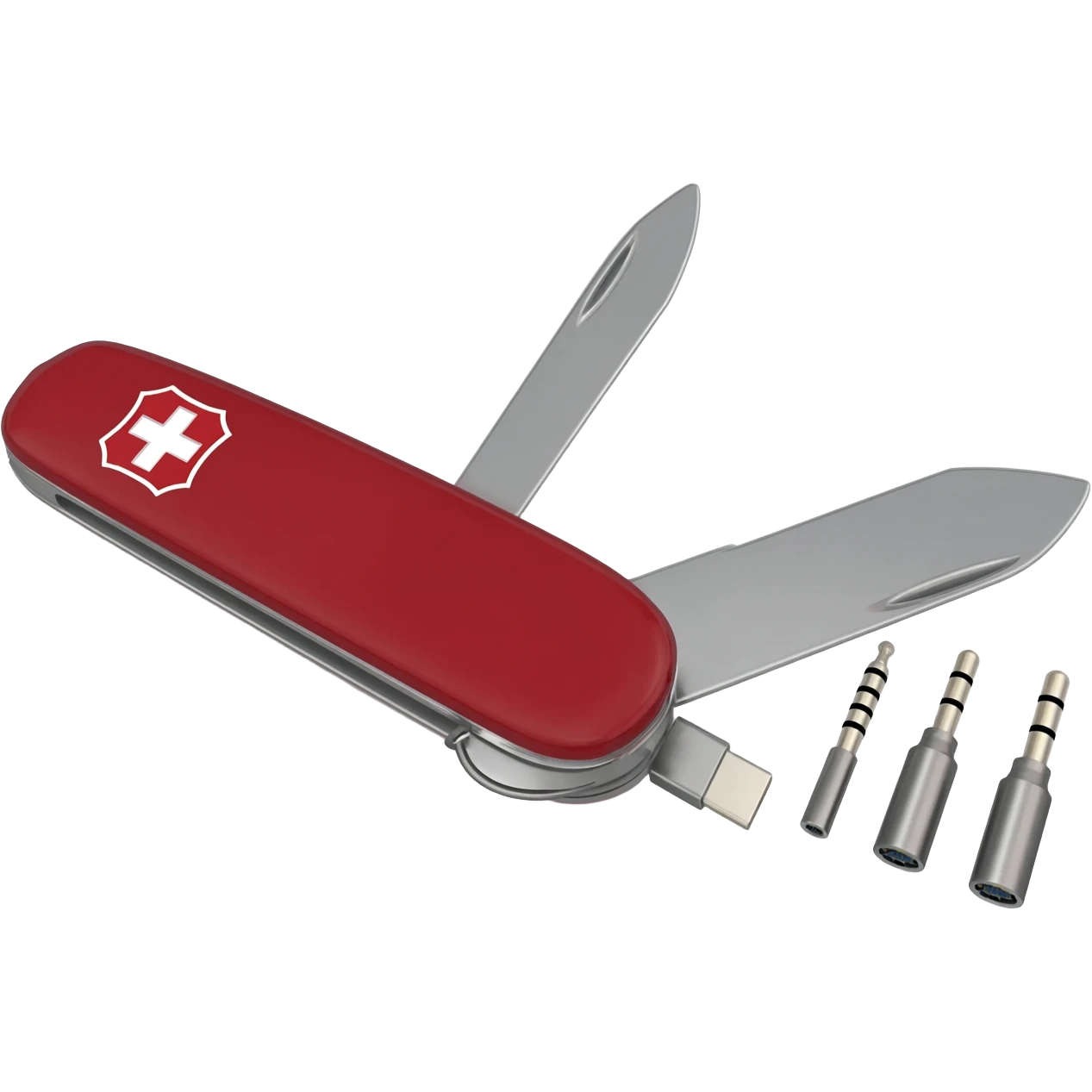 combine a swiss army knife with hdmi and 3.5mm connectors rather thanblades emoji