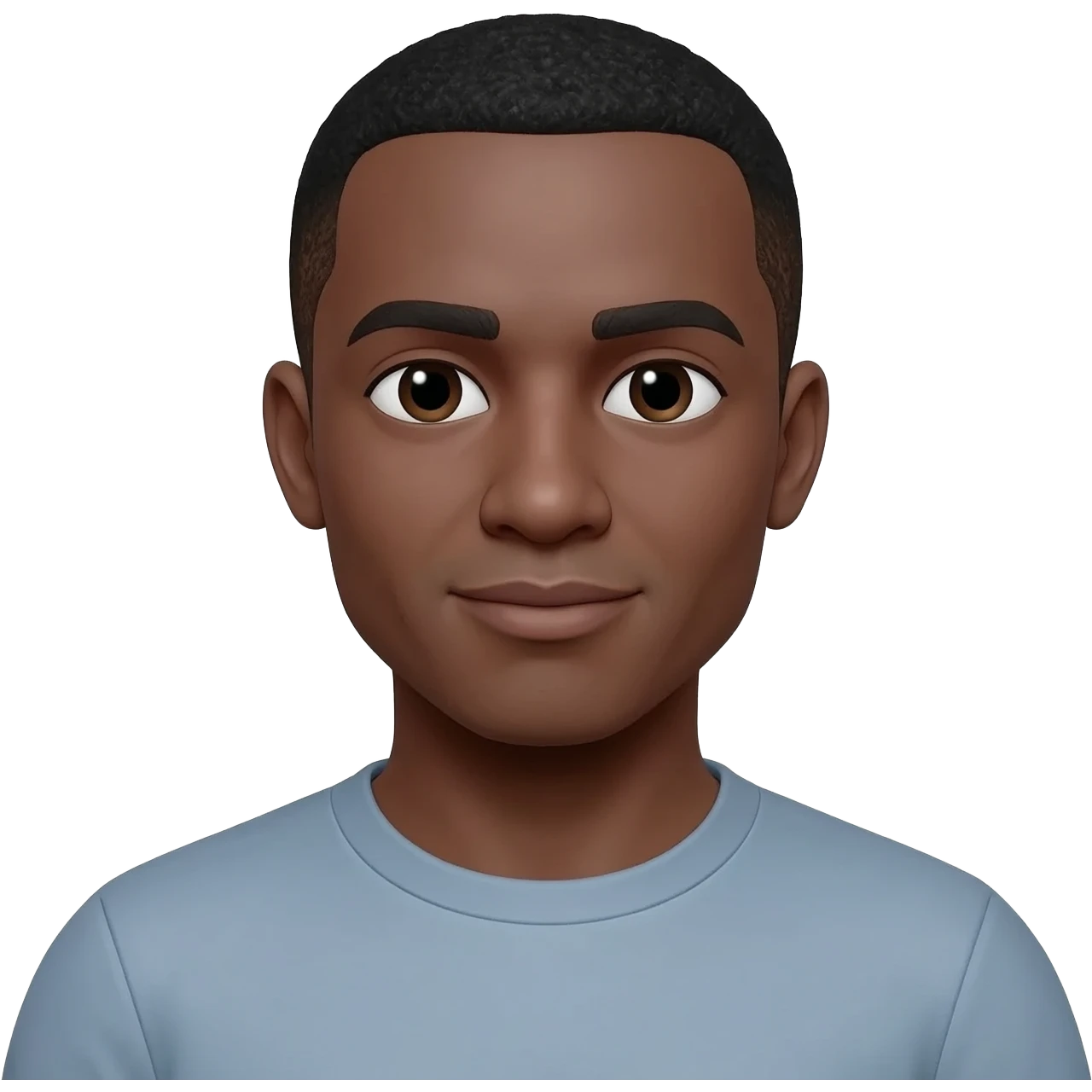 Dark skin man memoji cut hair emoji