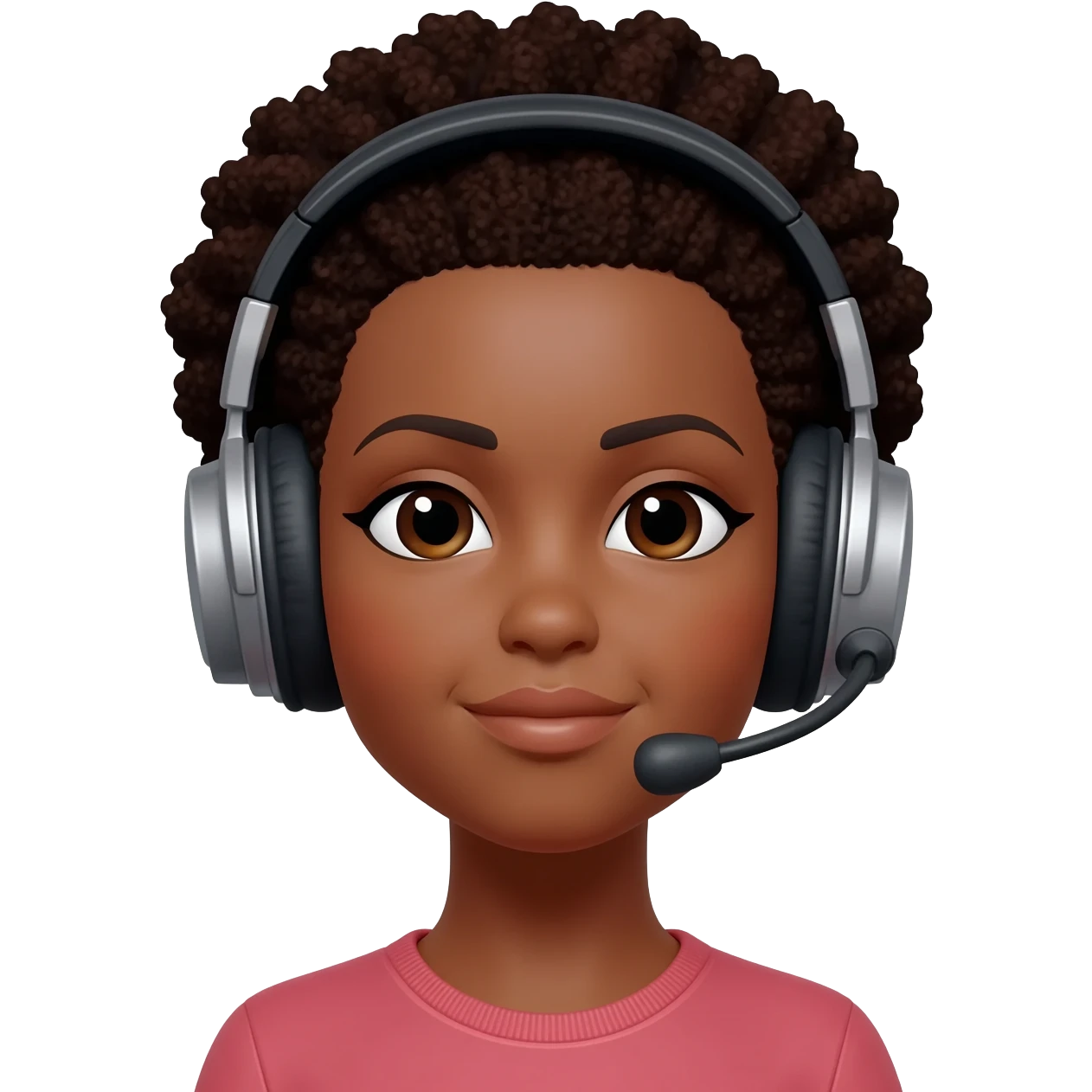 Gonemili Grace porte un  ecouteue casque sur la tête emoji