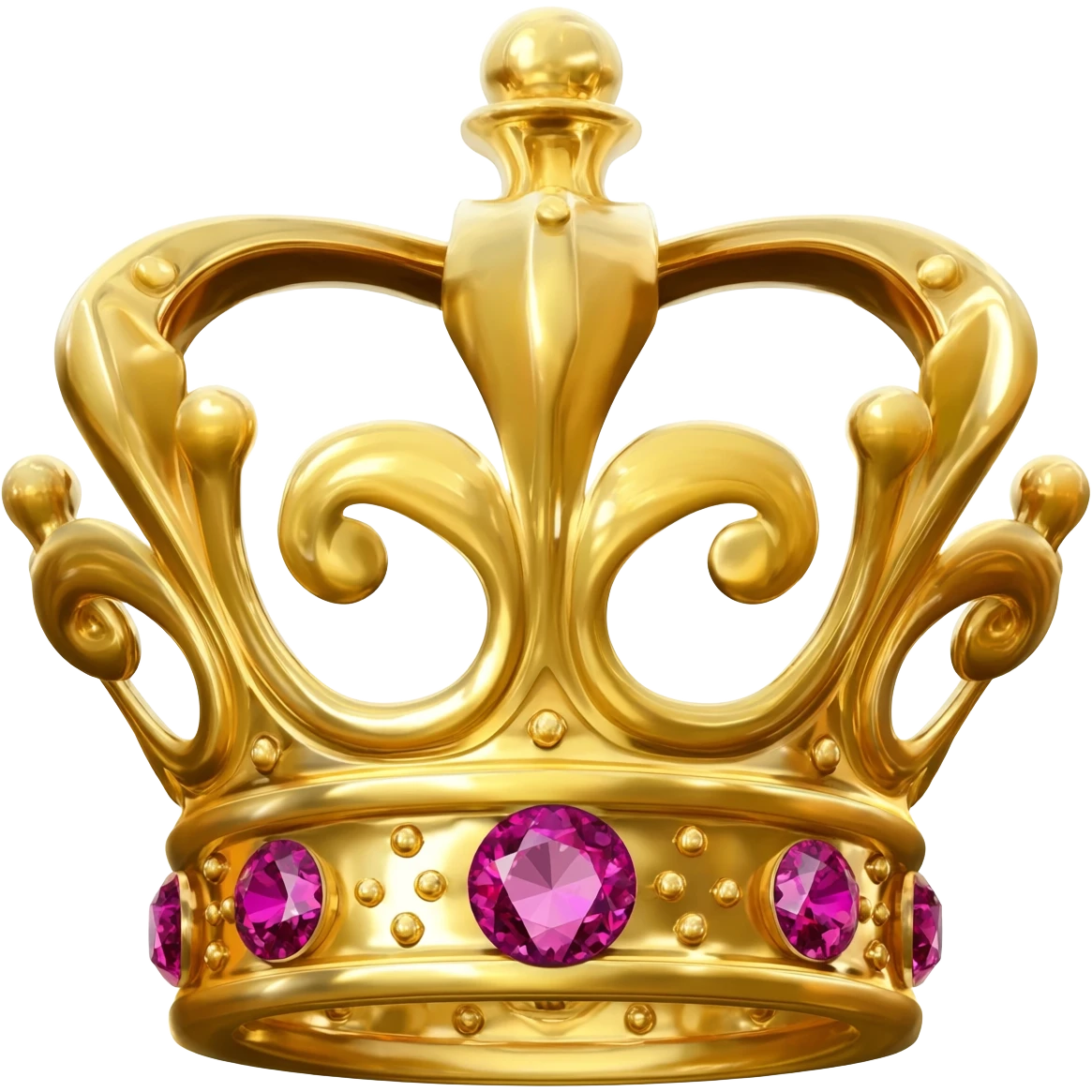 Gold crown with red gems in a circle brosch/crest emoji