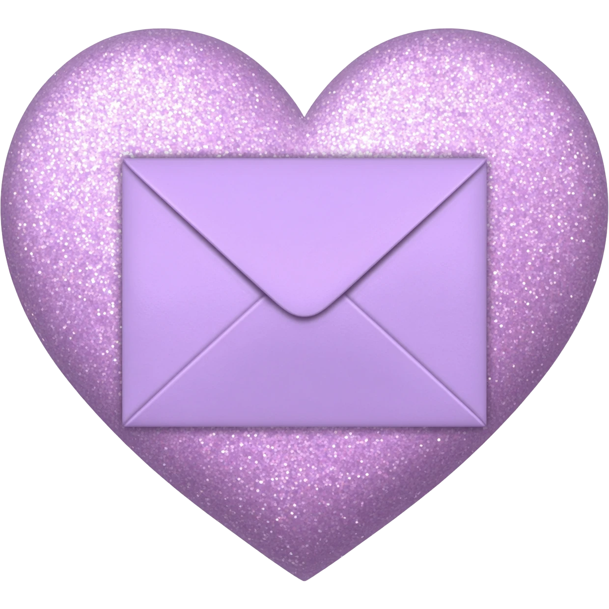 a closed pastel lavender floral heart shiny sparkly glittery aesthetic romantic vintage envelope  emoji
