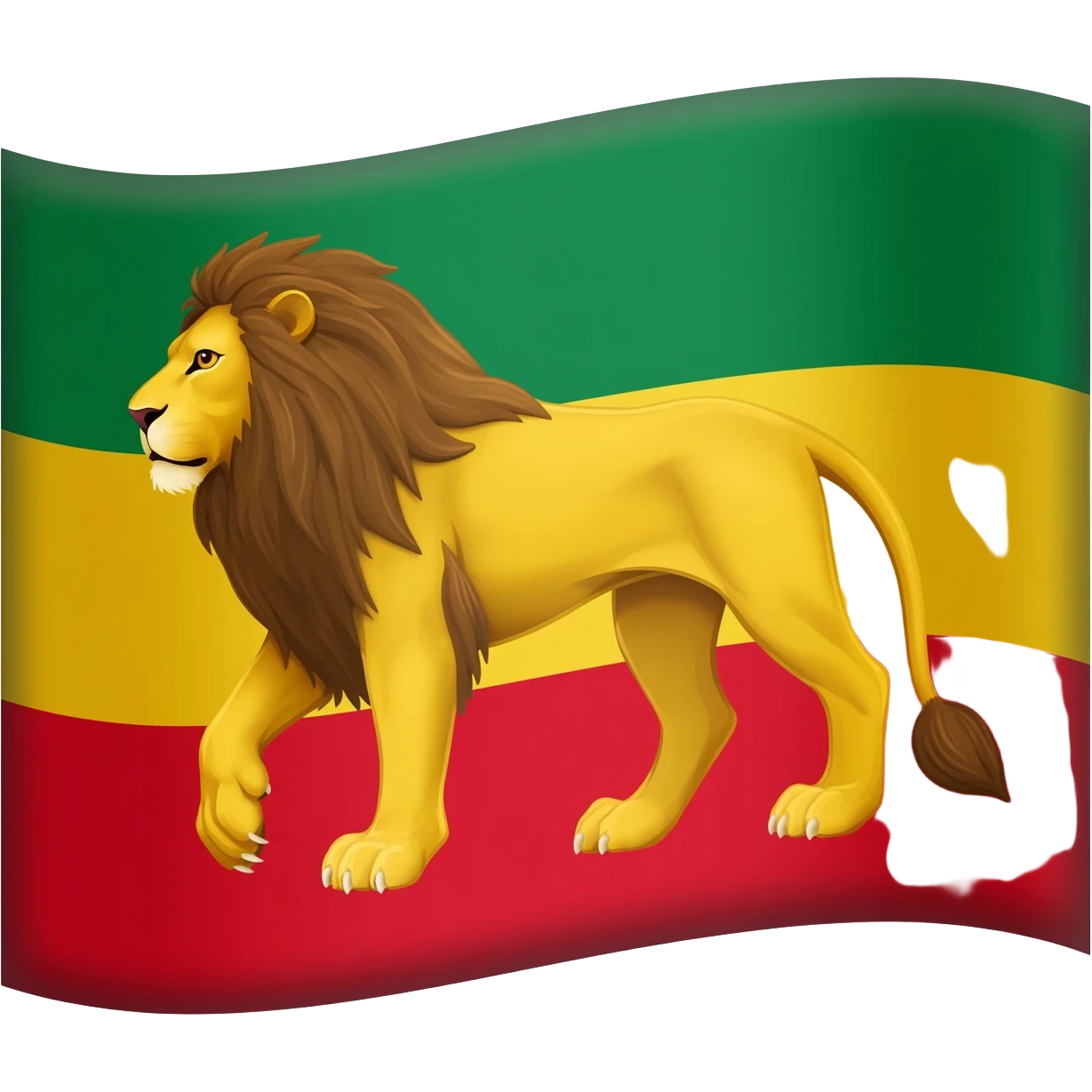 Lion Superimposed on a diagonal striped red green and gold flag with red at the bottom gold middle and green at the top emoji