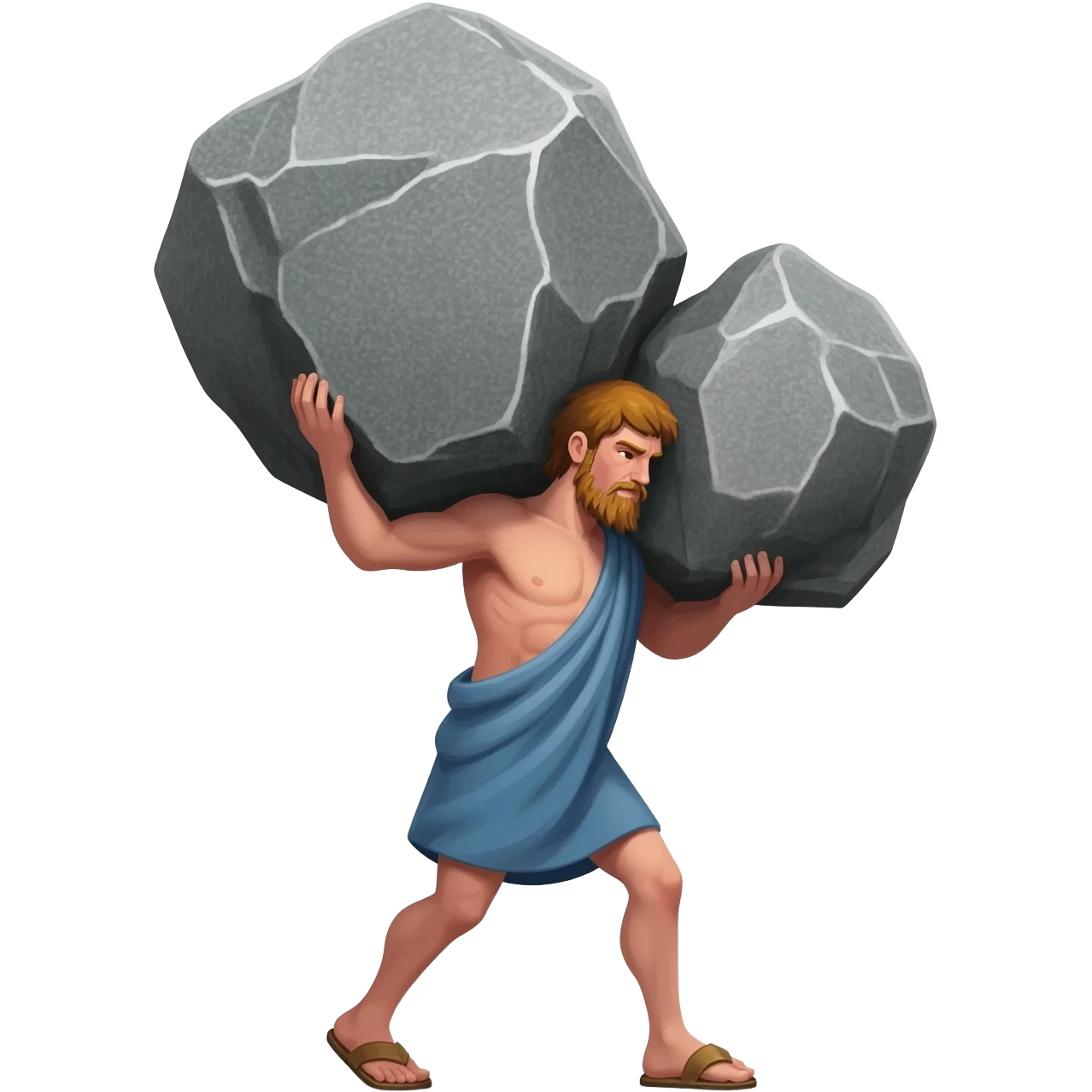 Atlas the greek god carrying big rock and shirt and get heavied emoji