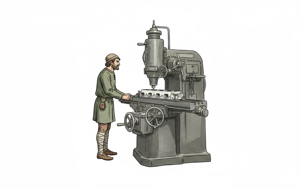 нарисуй похожего мужчину строго в профиль, который управляет аппаратом, как на картинке, но в стиле, как на картинке мужчина с волом, без фона emoji