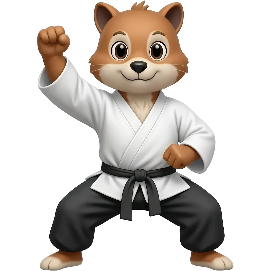 an funny animal making martial art emoji