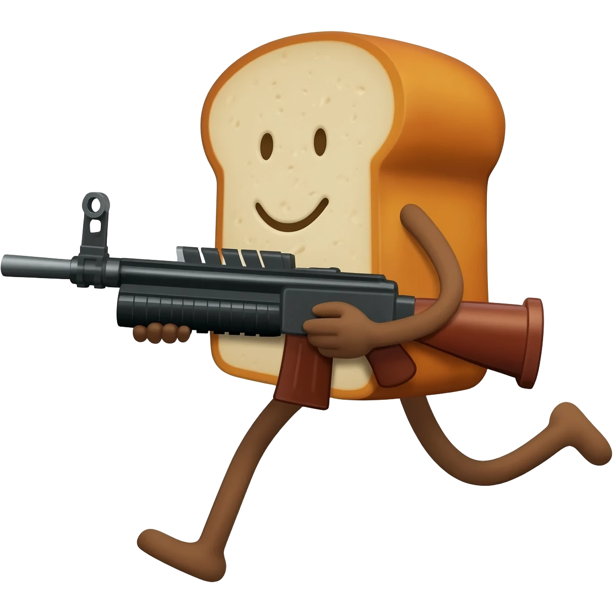 Bread running holding a bazooka emoji