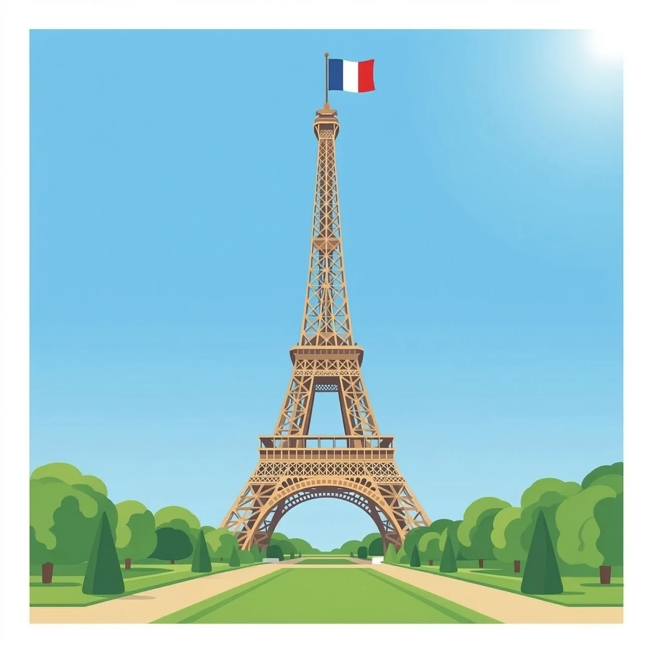 Eiffel Tower with France flag on top emoji