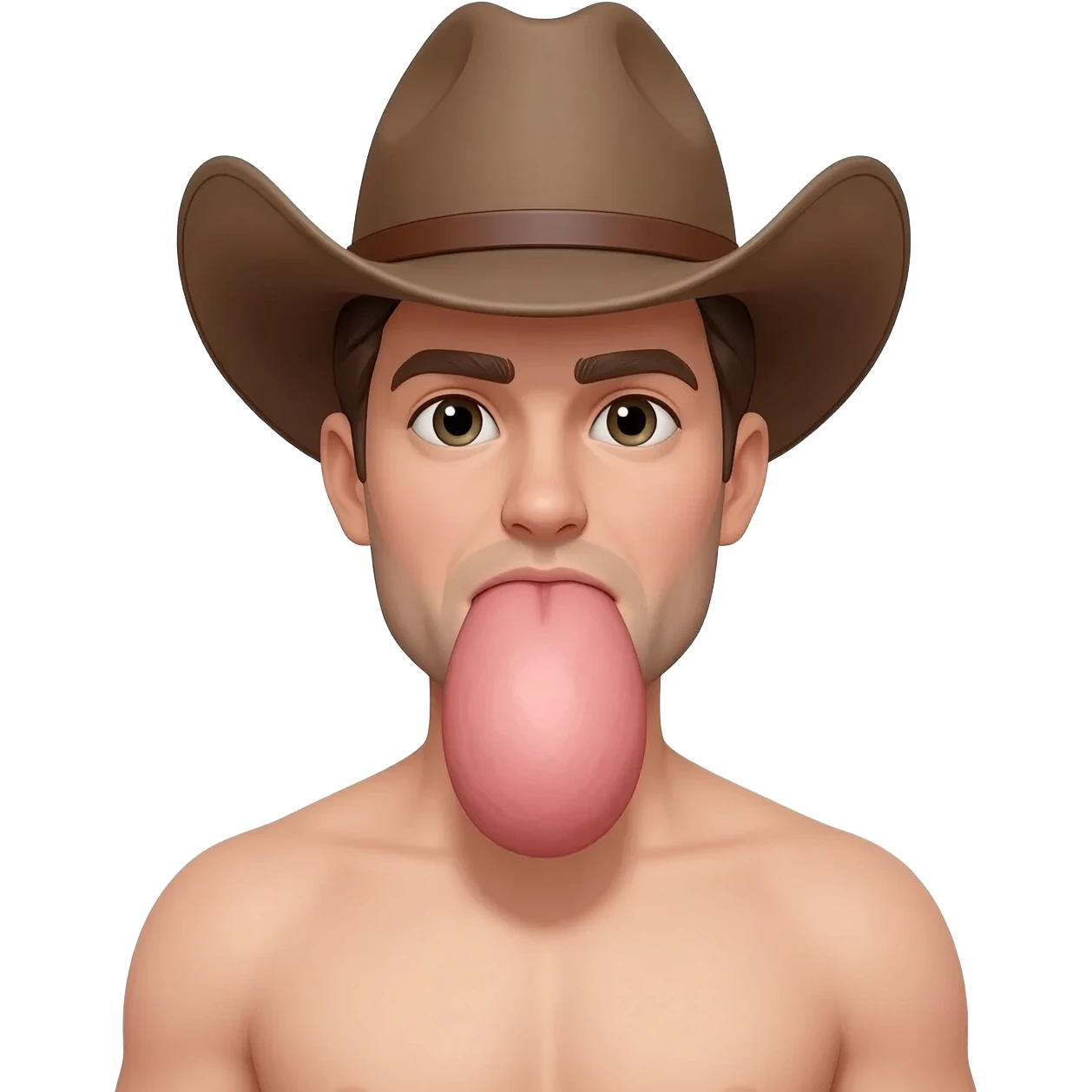 Nude Guy with cowboy hat and big veiny penis emoji