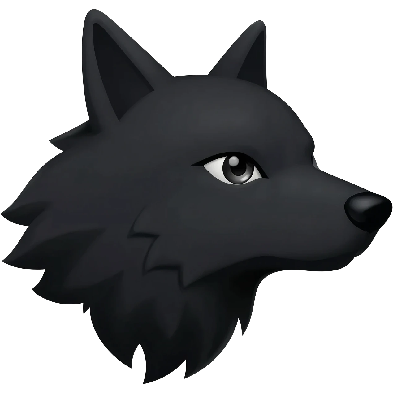 black head of wolf side eye emoji