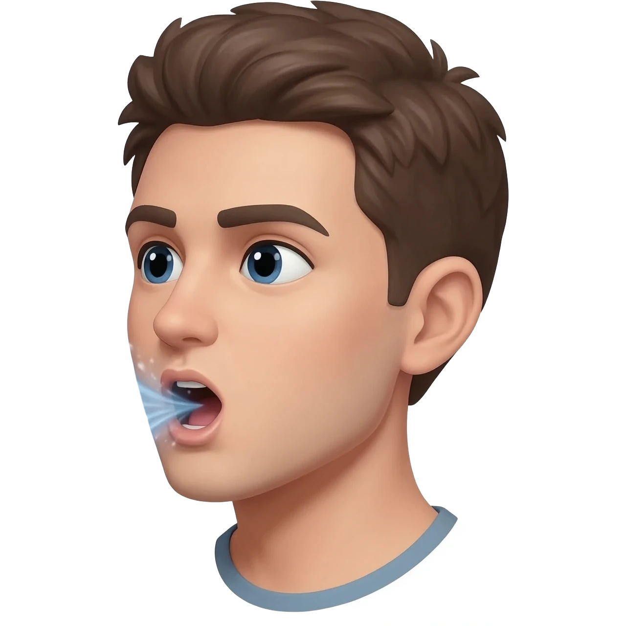 Spirit leaving body through mouth emoji