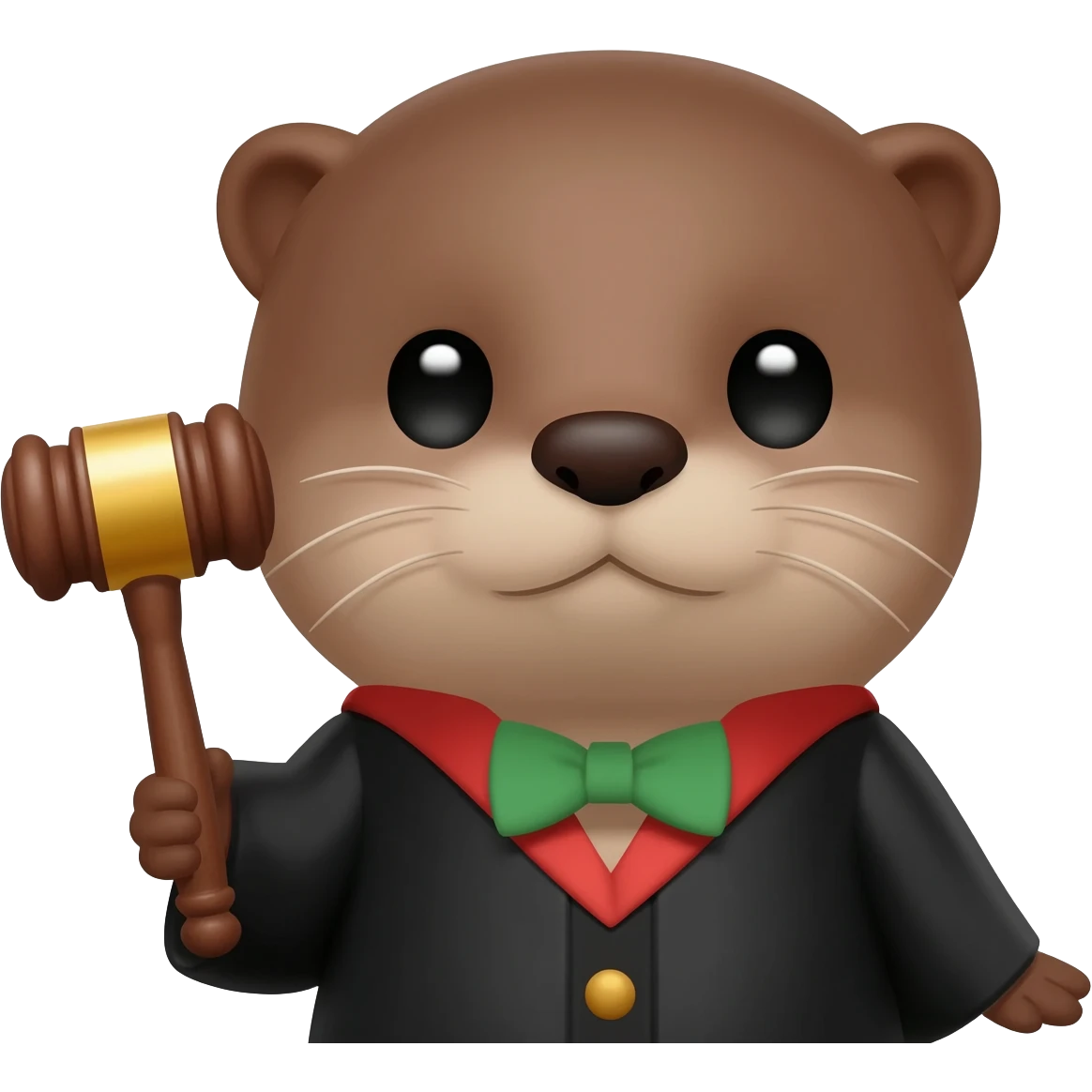 cute otter head with a judge's gavel emoji