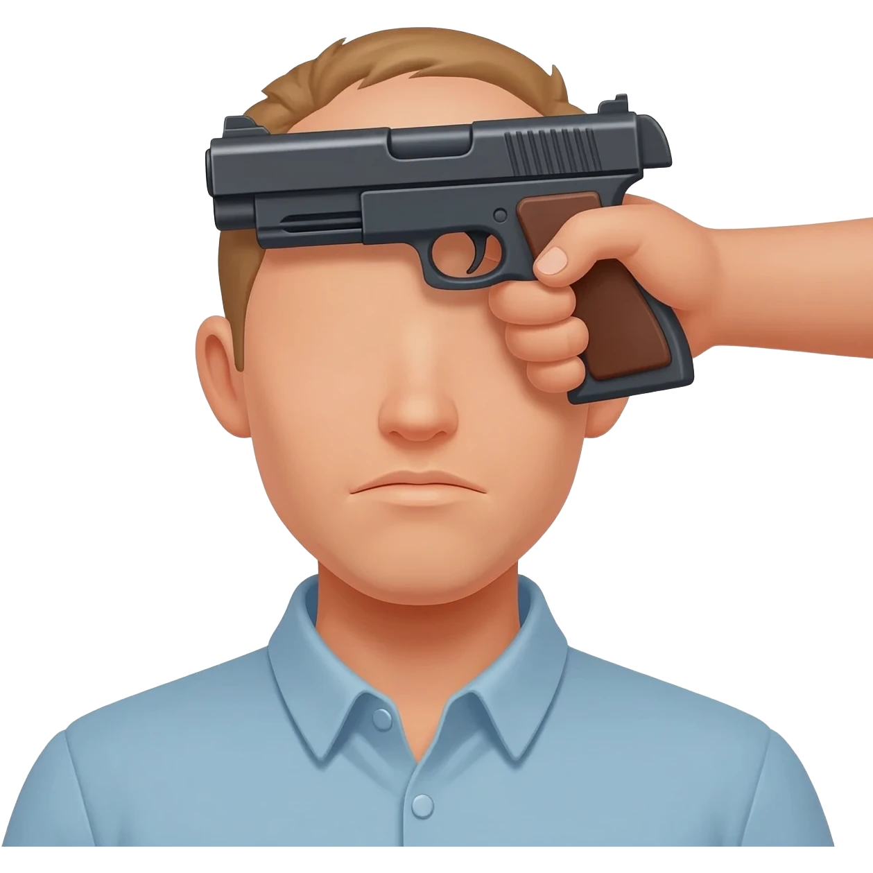 This face emoji face pointing a gun at its head emoji