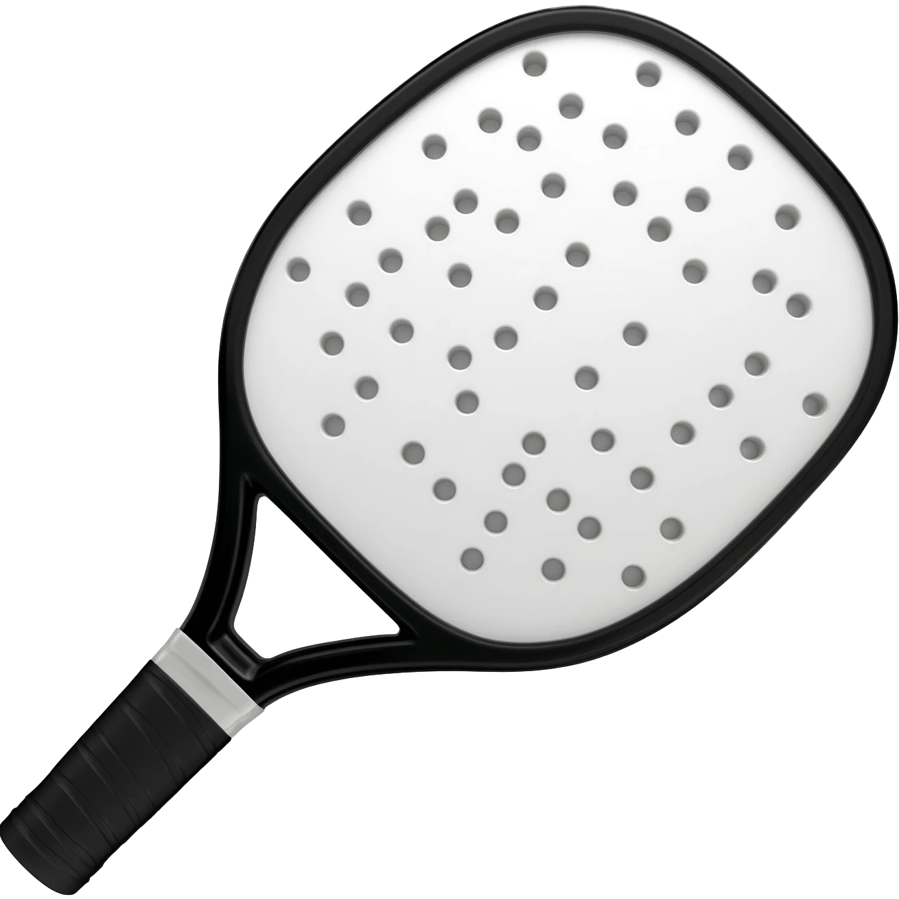 Pala de pádel blanco con negro en diagonal sin fondo emoji