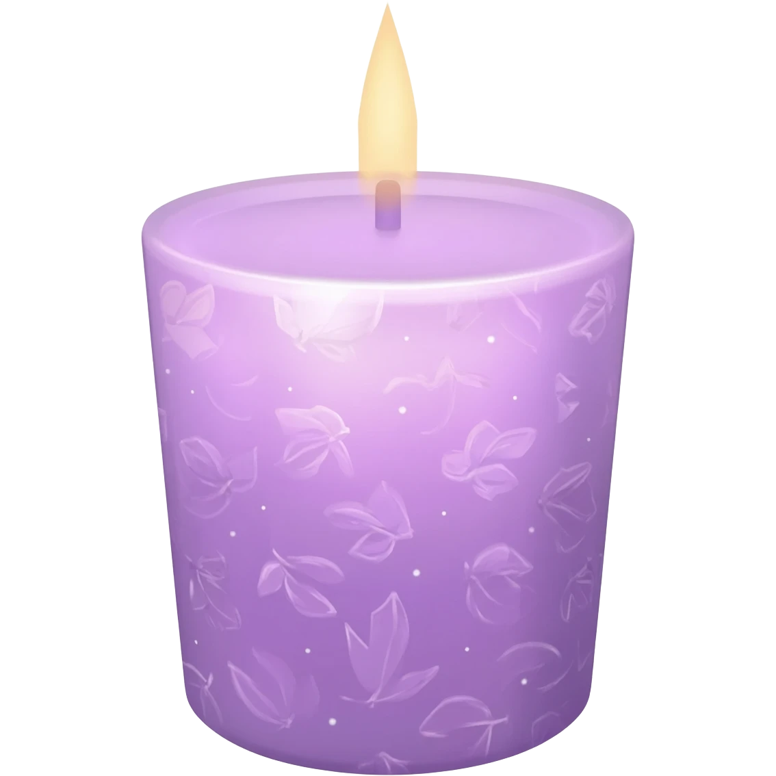 Pastel shiny sparkly crystalliccute Lavender lilac candle light with pastel petals and ivies emoji