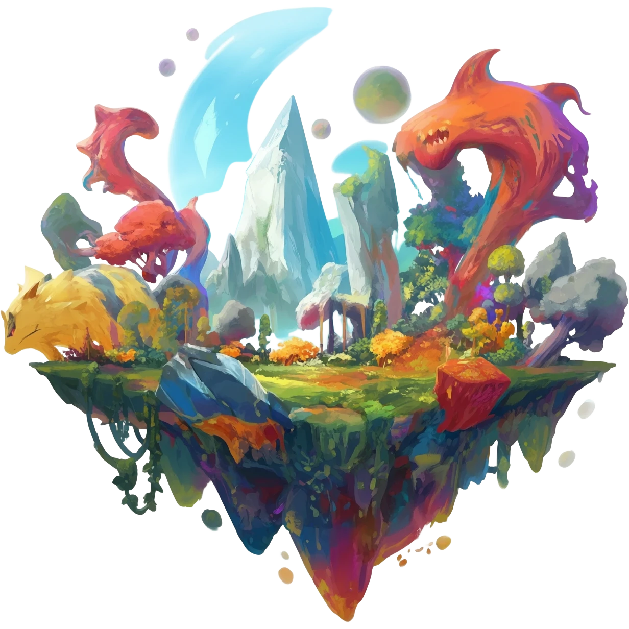  Epic painted artistic abstract complex detailed aesthetic-Fakémon-creature-scenery emoji