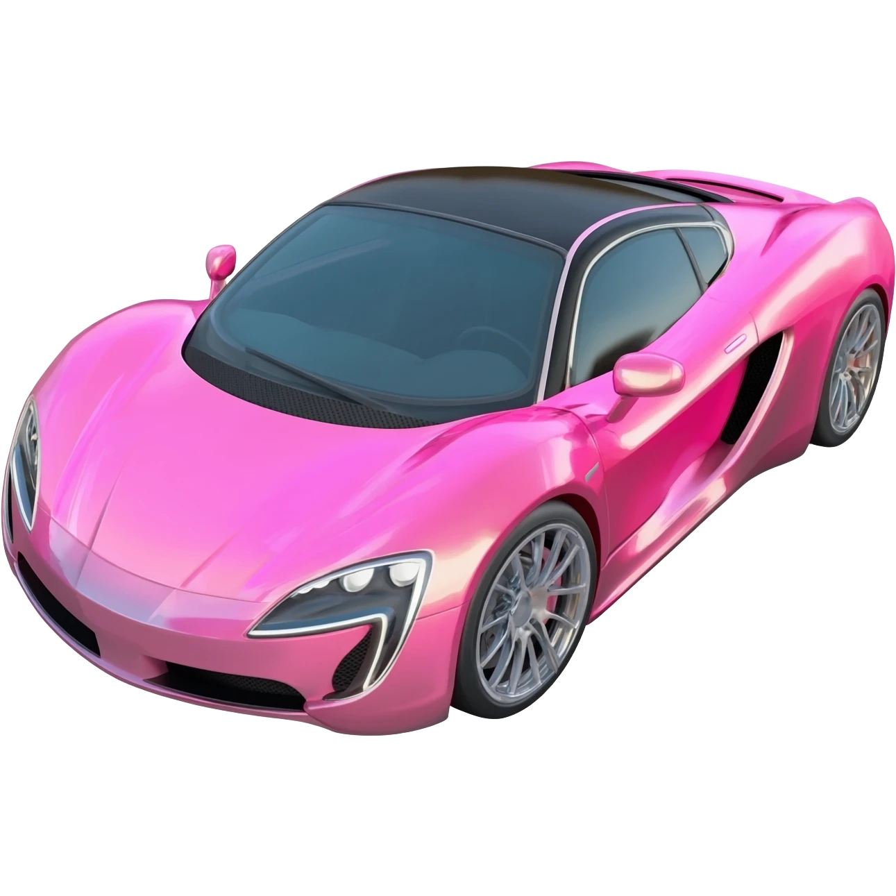 Fancy different shade of pink combined sport car emoji